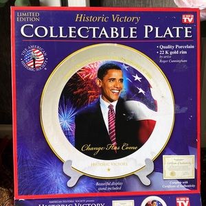 Historic Victory Collectible Plate: Change Has Come Obama Plate